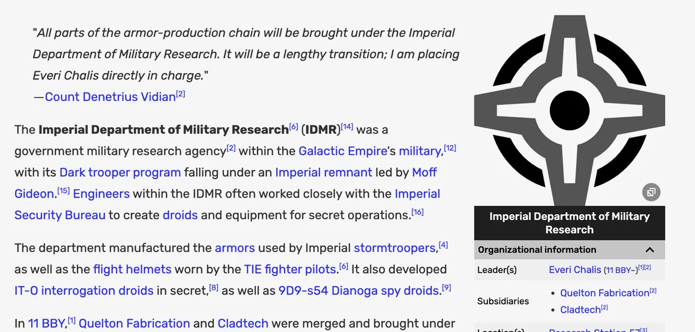 Imperial Department of Military Research reference still