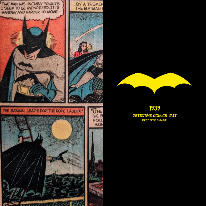 The first Batman logo from Detective Comics #27