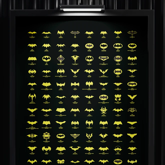 Batman Logo Evolution infographic poster