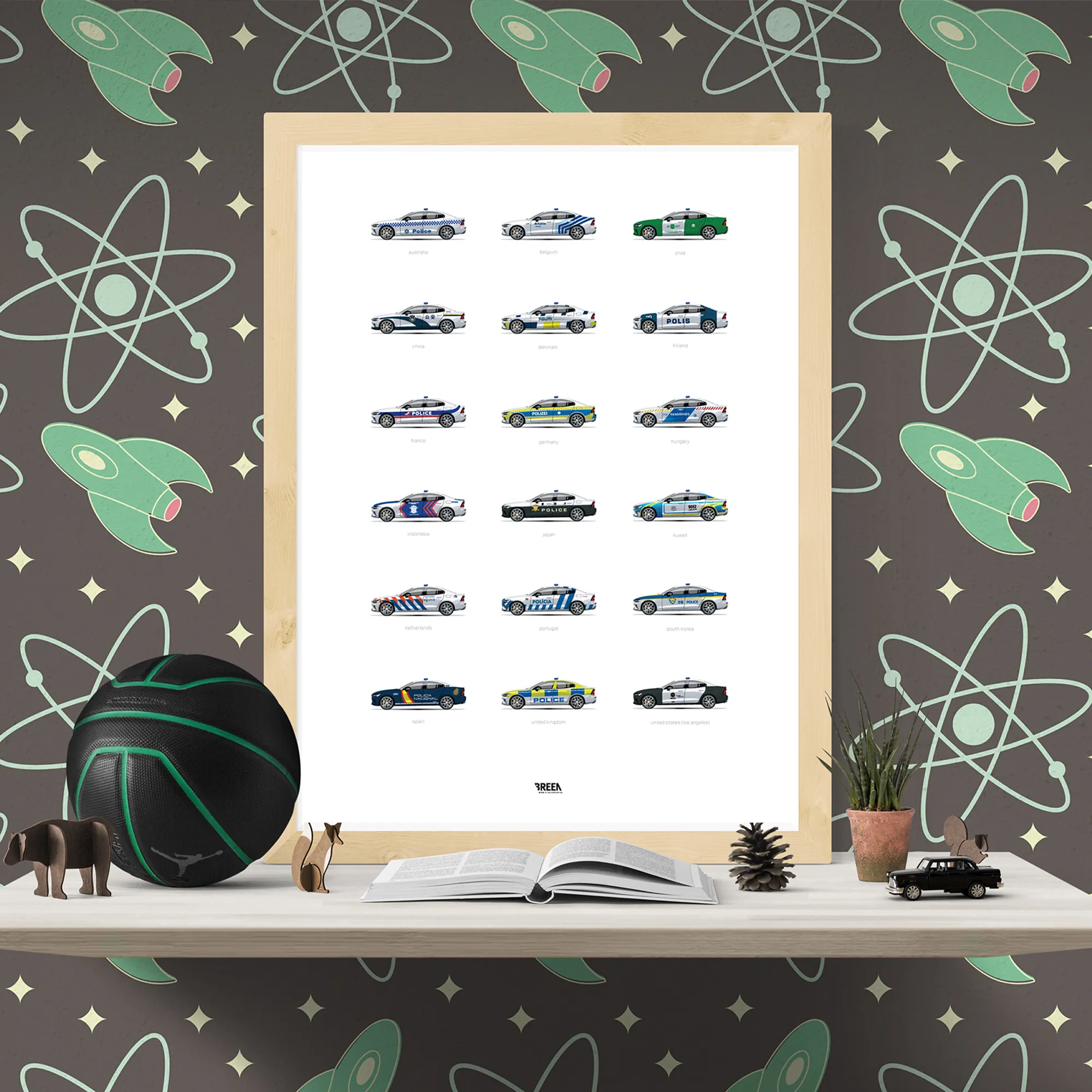Police Cars poster in room