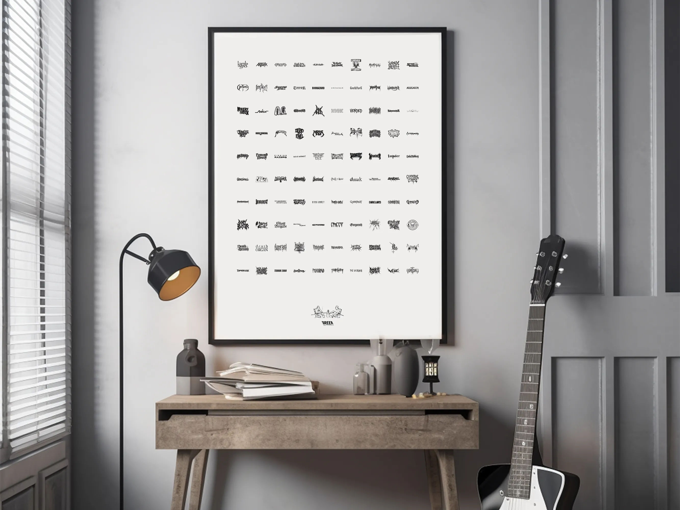 Red Letter Media poster featuring 100 metal band logos on a black background, inspired by the 'Our Least Viewed Episode Part 2' discussion